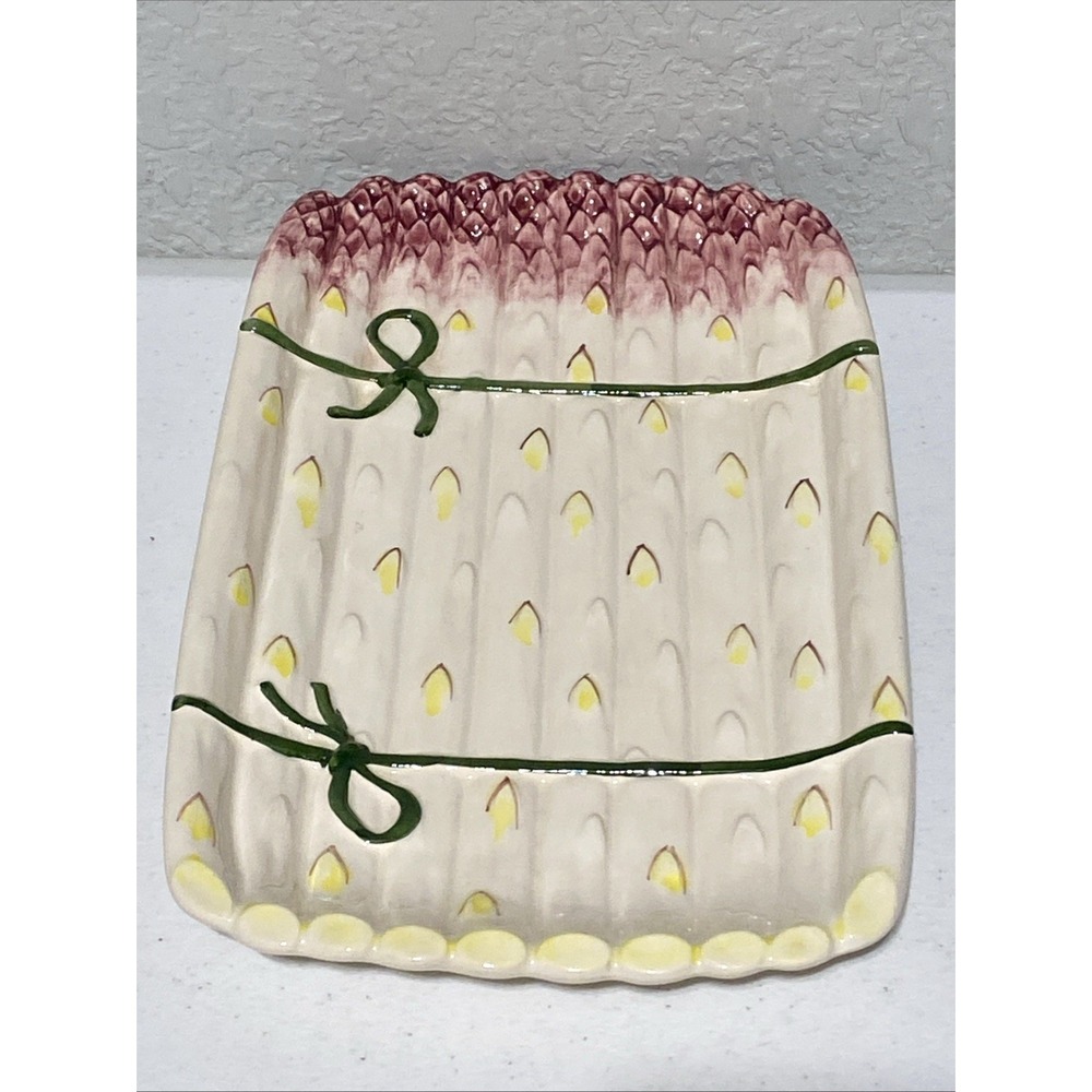 Neuwirth Portugal Ceramic 12 1/2" X 7 1/2" Asparagus Veggie Serving Dish Tray